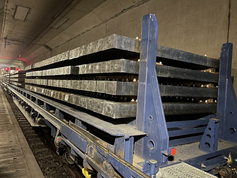 Les traverses de chemin de fer KLP de Lankhorst installées dans le Willemsspoortunnel de Rotterdam